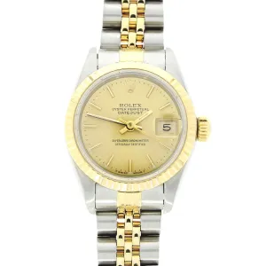 Pre Owned Rolex Oyster Perpetual Lady Datejust Bi Metal Ladies Watch 69173 Papers RW0544 (1993)