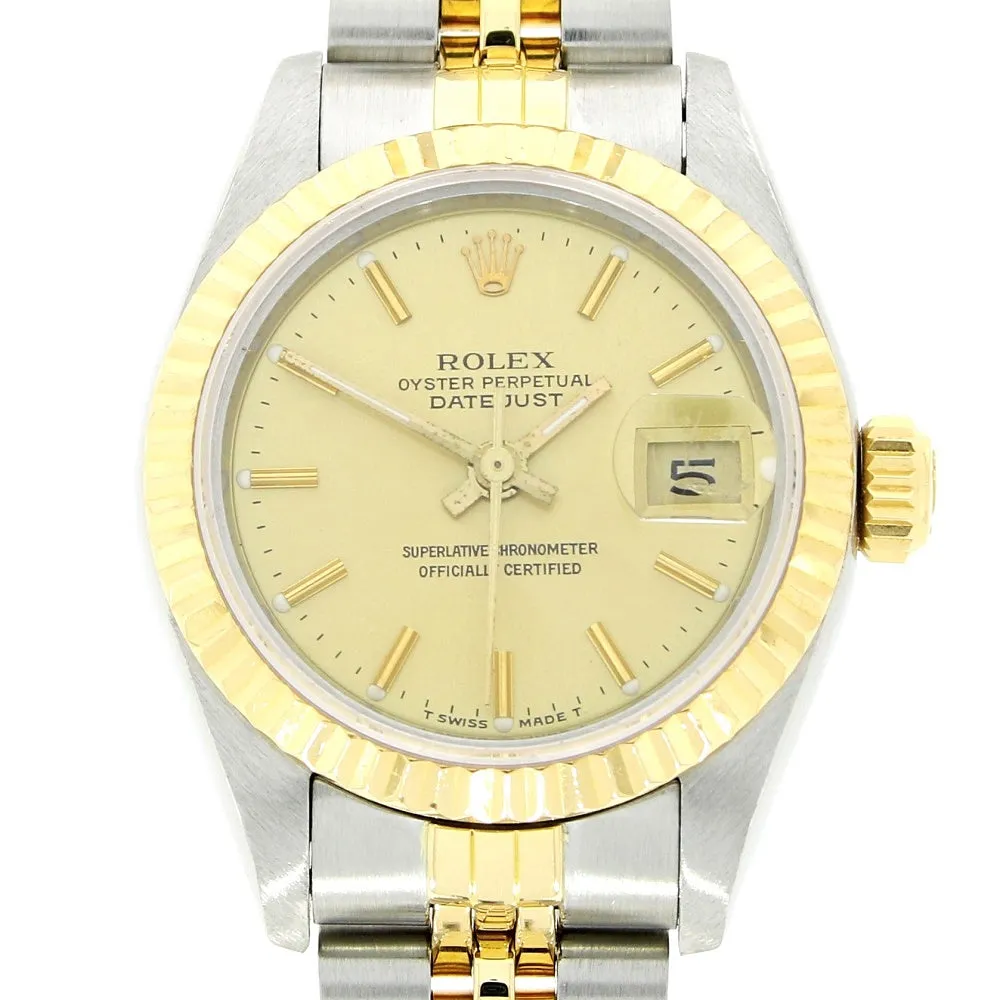 Pre Owned Rolex Oyster Perpetual Lady Datejust Bi Metal Ladies Watch 69173 RW0550 (1987)
