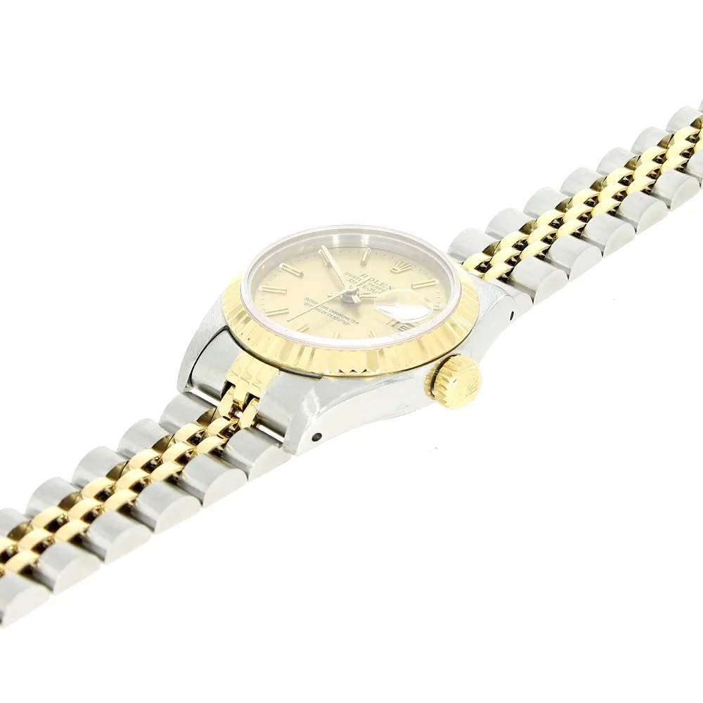 Pre Owned Rolex Oyster Perpetual Lady Datejust Bi Metal Ladies Watch 69173 RW0550 (1987)