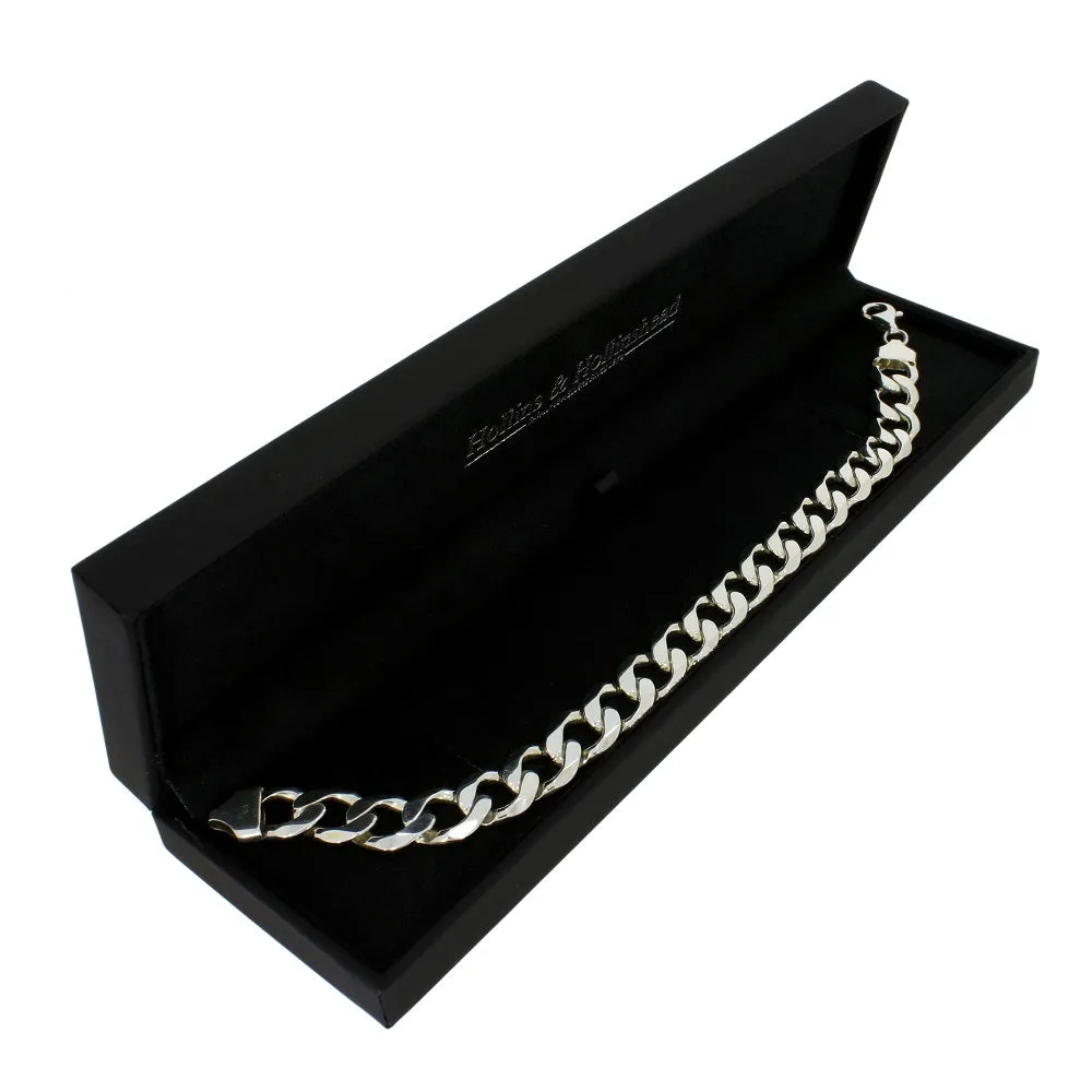 Pre Owned Sterling Silver 31.0g Heavy Curb Mens Bracelet