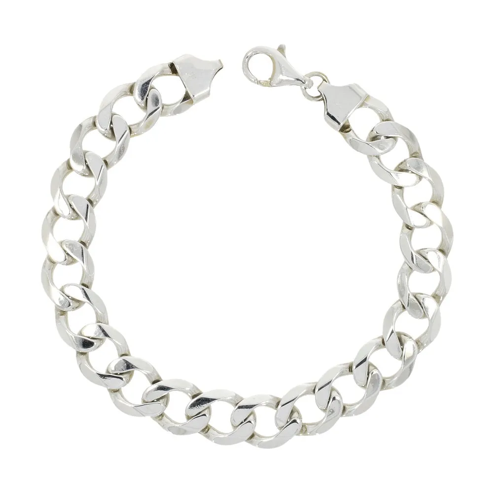 Pre Owned Sterling Silver 31.0g Heavy Curb Mens Bracelet