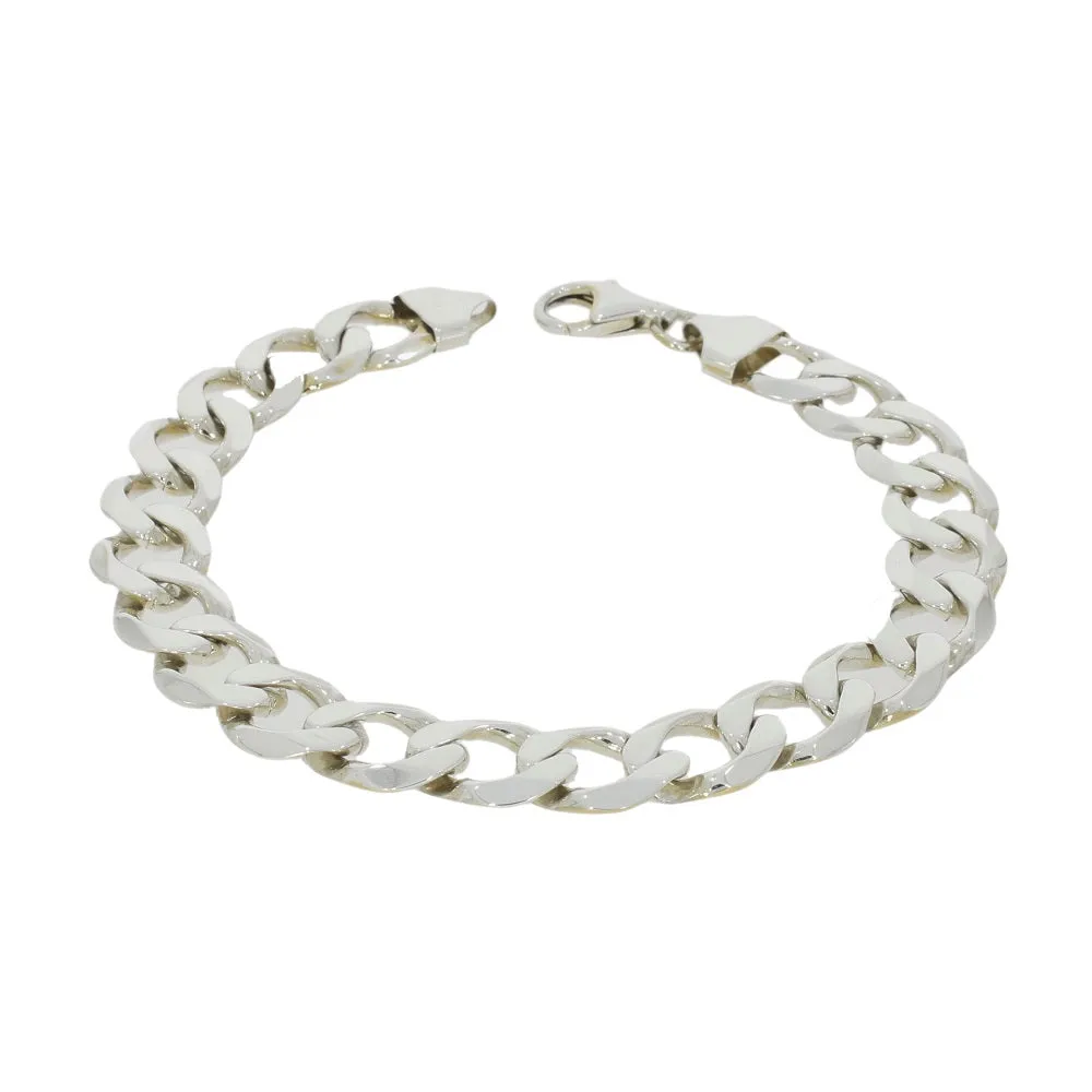 Pre Owned Sterling Silver 31.0g Heavy Curb Mens Bracelet