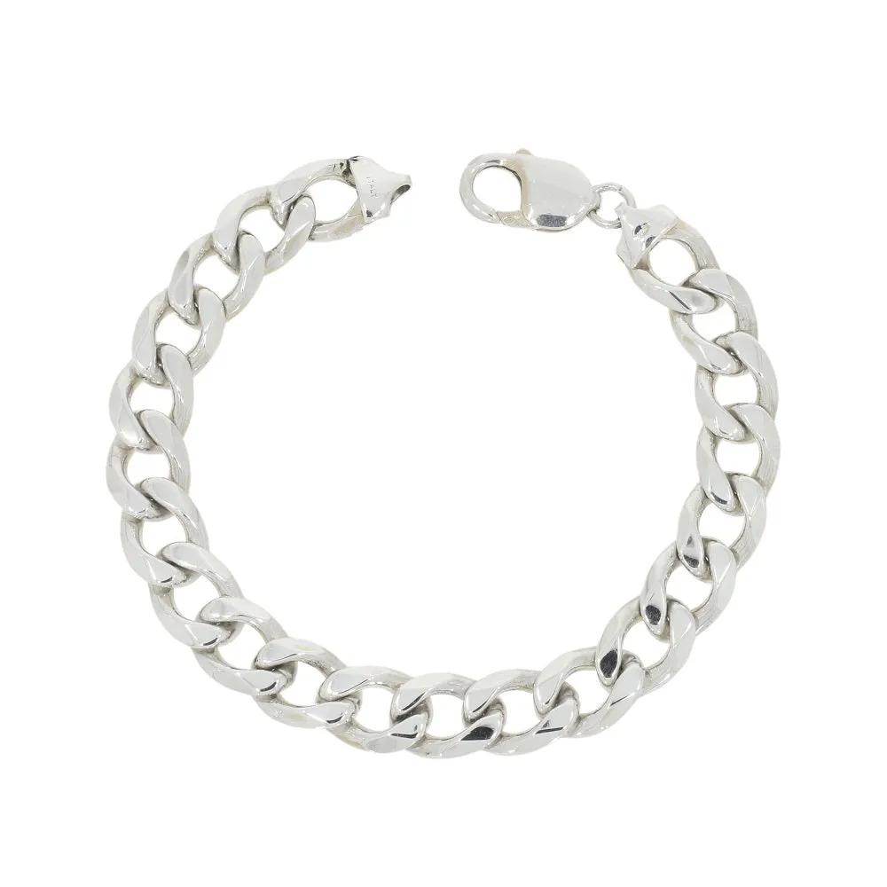 Pre Owned Sterling Silver 39.0g Heavy Curb Mens Bracelet