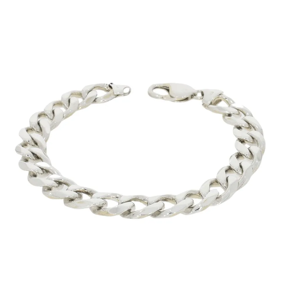 Pre Owned Sterling Silver 39.0g Heavy Curb Mens Bracelet