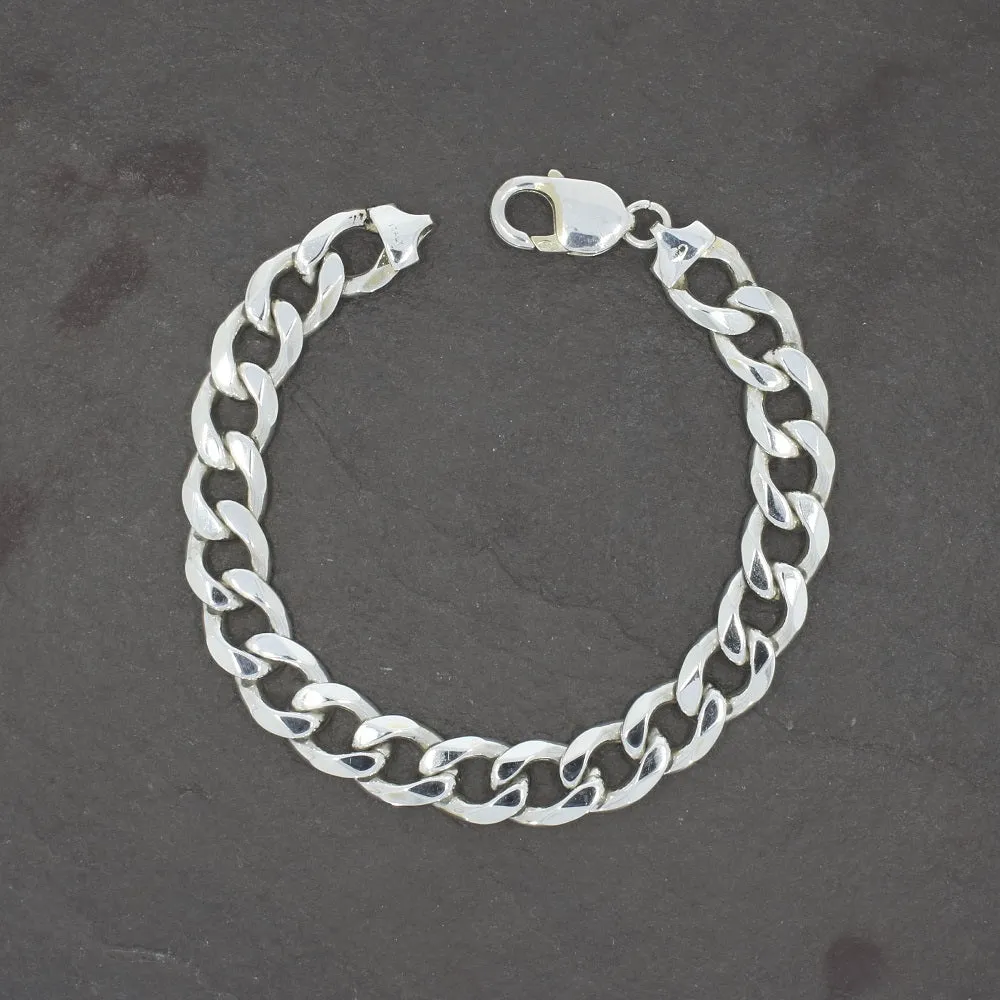 Pre Owned Sterling Silver 39.0g Heavy Curb Mens Bracelet