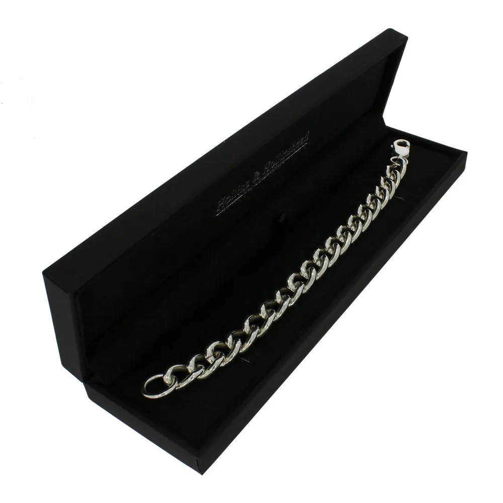 Pre Owned Sterling Silver 50.6g Heavy Rounded Curb Mens Bracelet