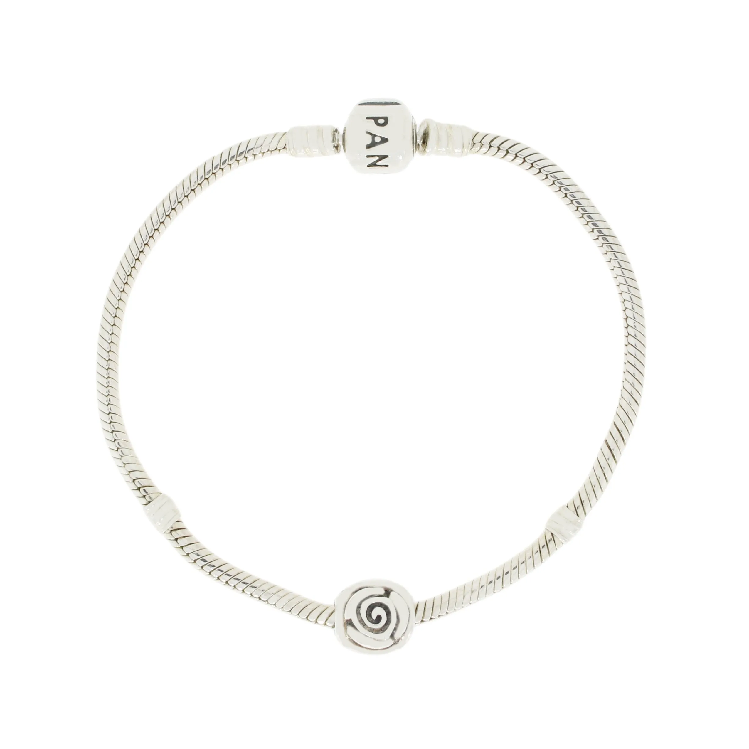 Pre Owned Sterling Silver Pandora Charm Bracelet with Charm