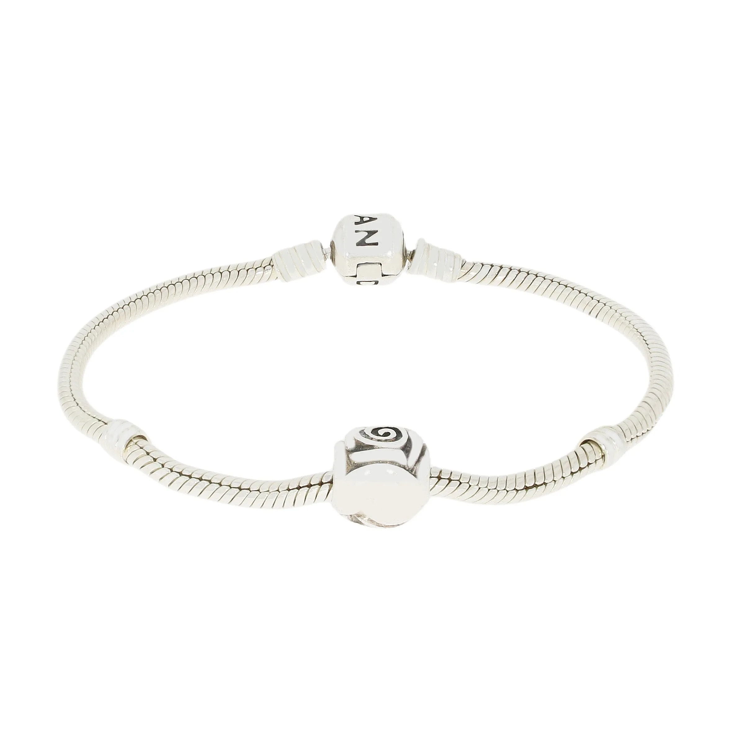 Pre Owned Sterling Silver Pandora Charm Bracelet with Charm