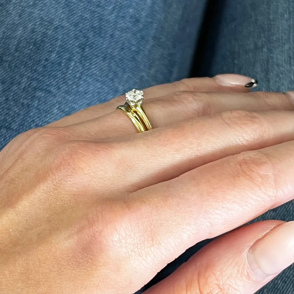 Pre Owned Tiffany and Co 18ct Yellow Gold Diamond Solitaire Ring Set