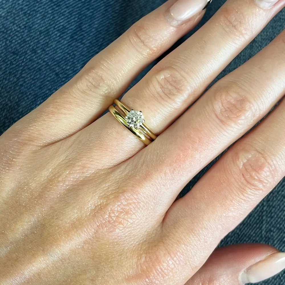 Pre Owned Tiffany and Co 18ct Yellow Gold Diamond Solitaire Ring Set