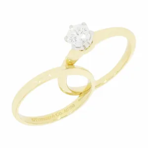 Pre Owned Tiffany and Co 18ct Yellow Gold Diamond Solitaire Ring Set