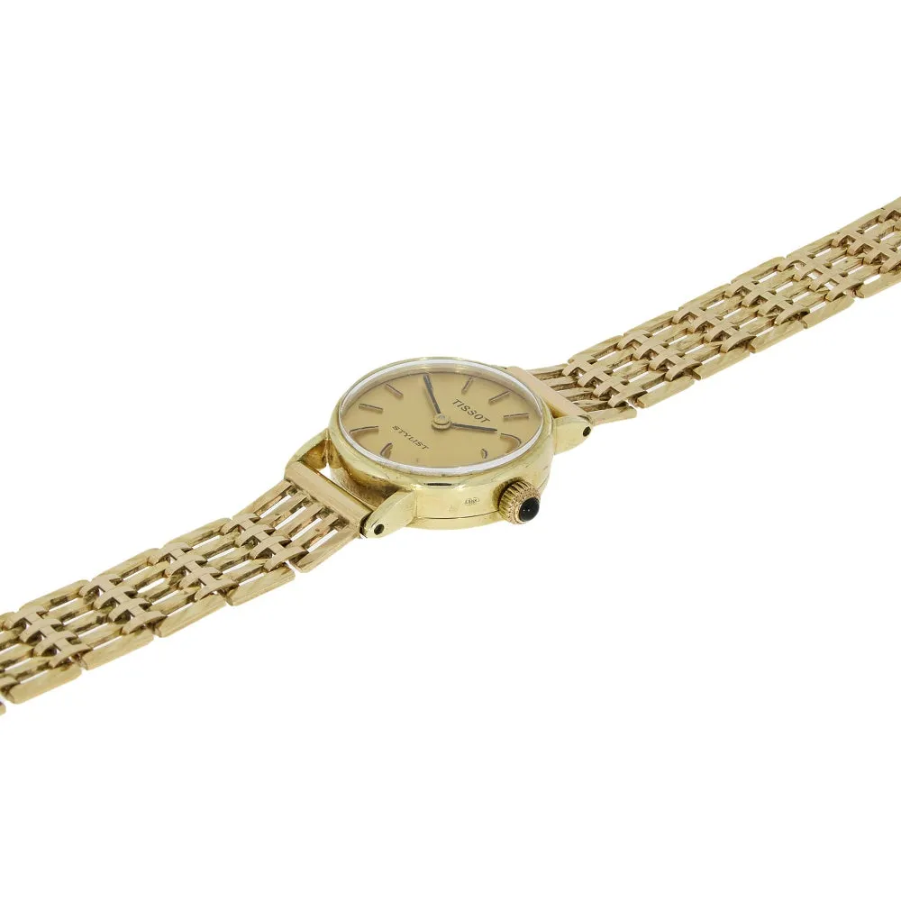 Pre Owned Tissot Stylist 9ct Gold Ladies Bracelet Watch RW0599