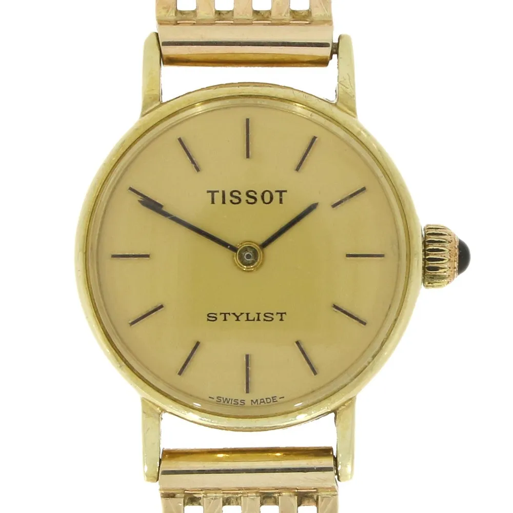 Pre Owned Tissot Stylist 9ct Gold Ladies Bracelet Watch RW0599