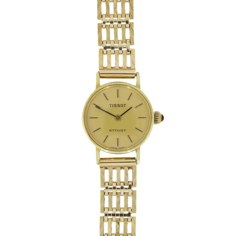 Pre Owned Tissot Stylist 9ct Gold Ladies Bracelet Watch RW0599