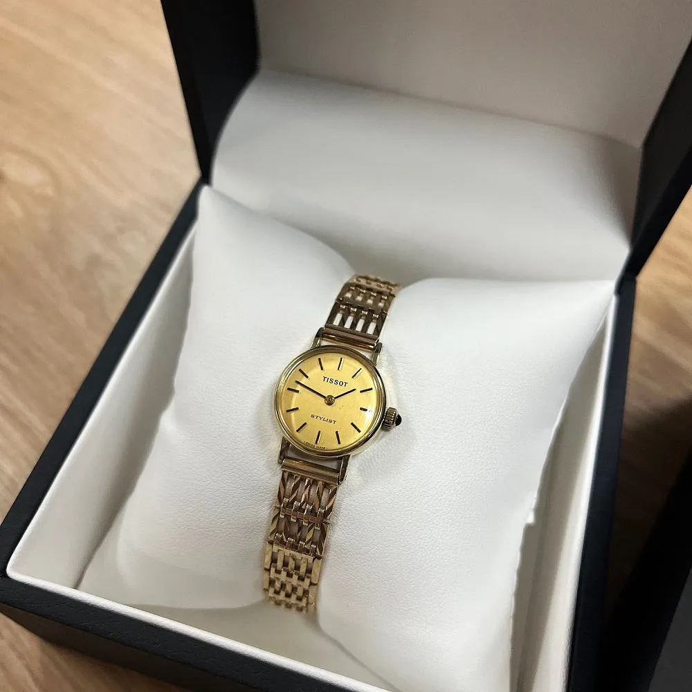 Pre Owned Tissot Stylist 9ct Gold Ladies Bracelet Watch RW0599