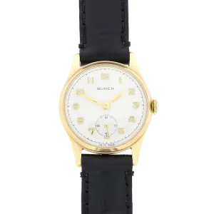 Pre Owned Vintage Buren 9ct Gold Mid Size Ladies Strap Watch RW0572