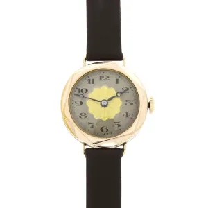 Pre Owned Vintage Rolled Gold Leather Strap Mechanical Ladies Watch RW0588