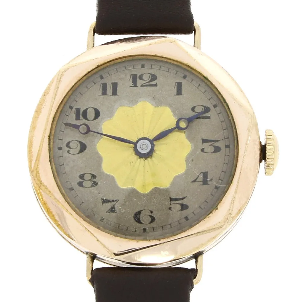 Pre Owned Vintage Rolled Gold Leather Strap Mechanical Ladies Watch RW0588