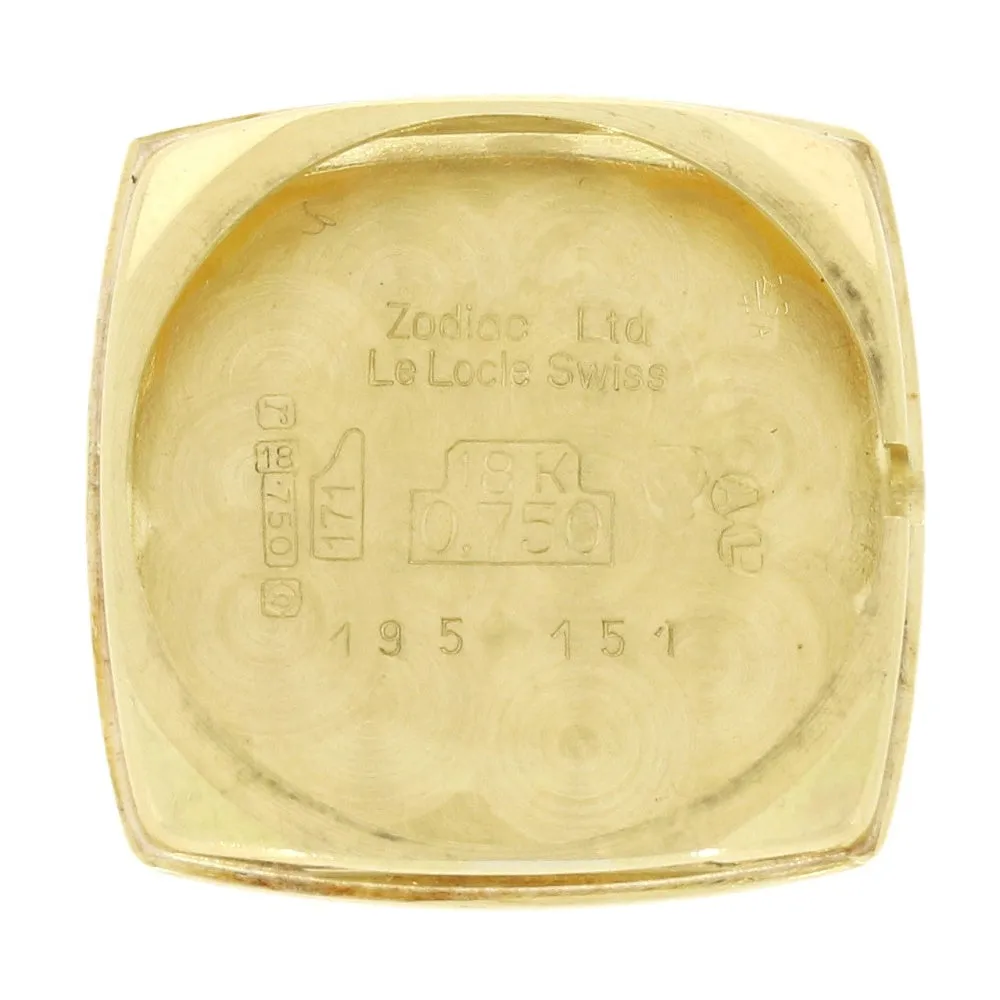 Pre Owned Vintage Zodiac 18ct Gold Leather Strap Mechanical Ladies Swiss Watch RW0614