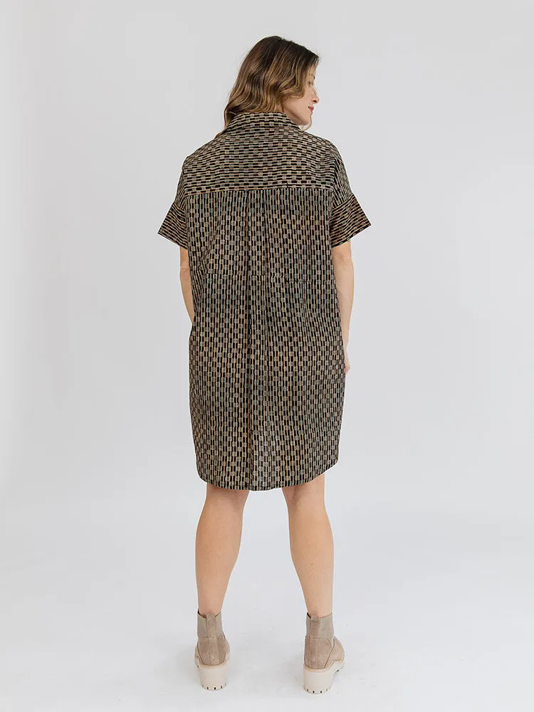 Premium Quality Chennai Mini Dress - Blue Check  Going Fast!