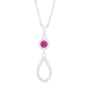 Purity Sterling Silver Cubic Zirconia Pendant and Chain P3810P-2
