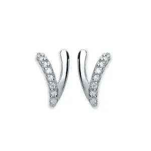 Purity Sterling Silver Cubic Zirconia Stud Earrings PUR3852ES