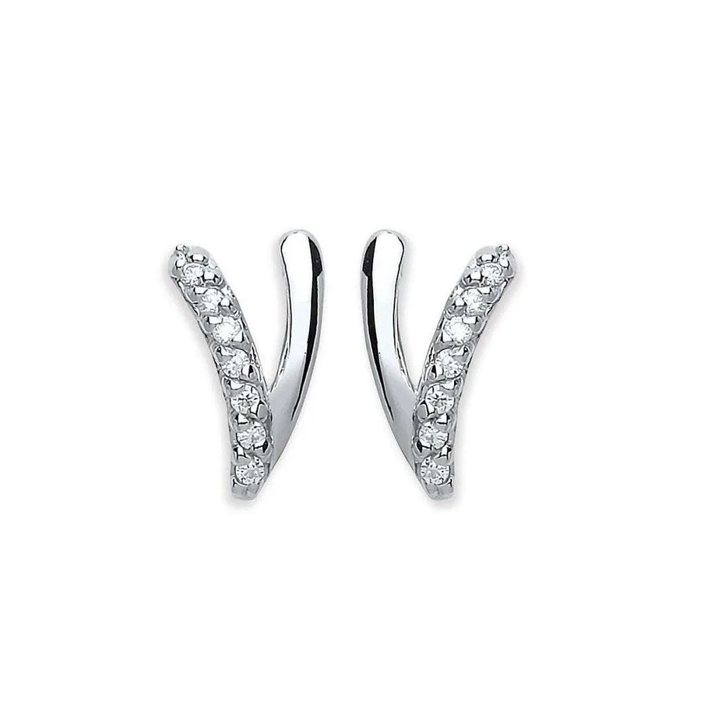 Purity Sterling Silver Cubic Zirconia Stud Earrings PUR3852ES
