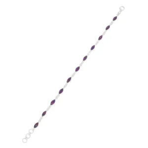 Purple Mohave Turquoise Sterling Silver Marquise Link Bracelet