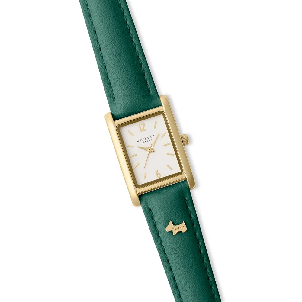 Radley Green Leather Strap Ladies Watch RY21722