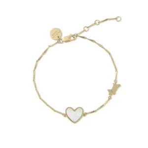 Radley Sterling Silver Mother Of Pearl Heart & Jumping Dog Bracelet RYJ3372 - 18ct Gold Plated