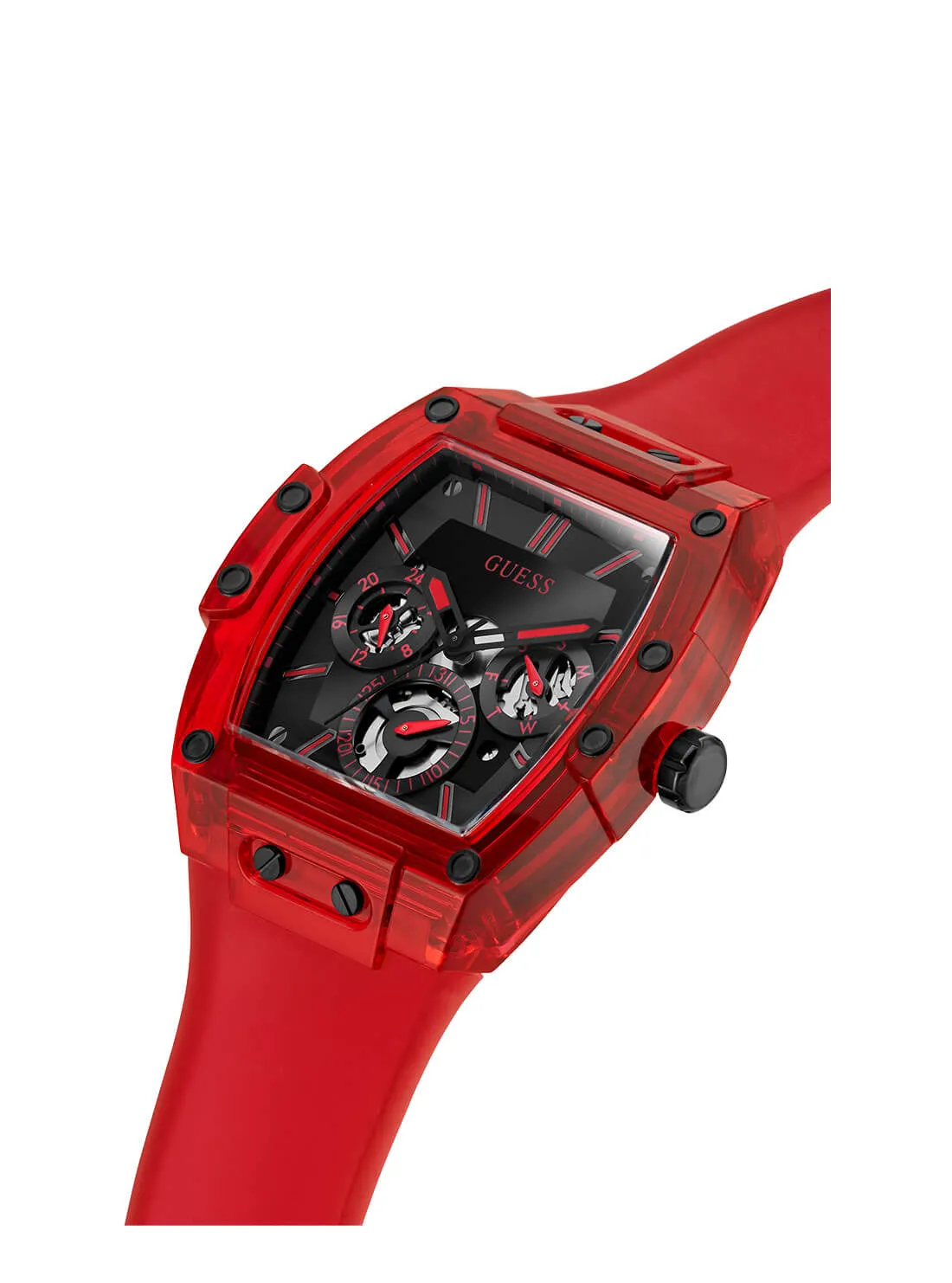 Red Phoenix Transparent Silicone Watch Guess