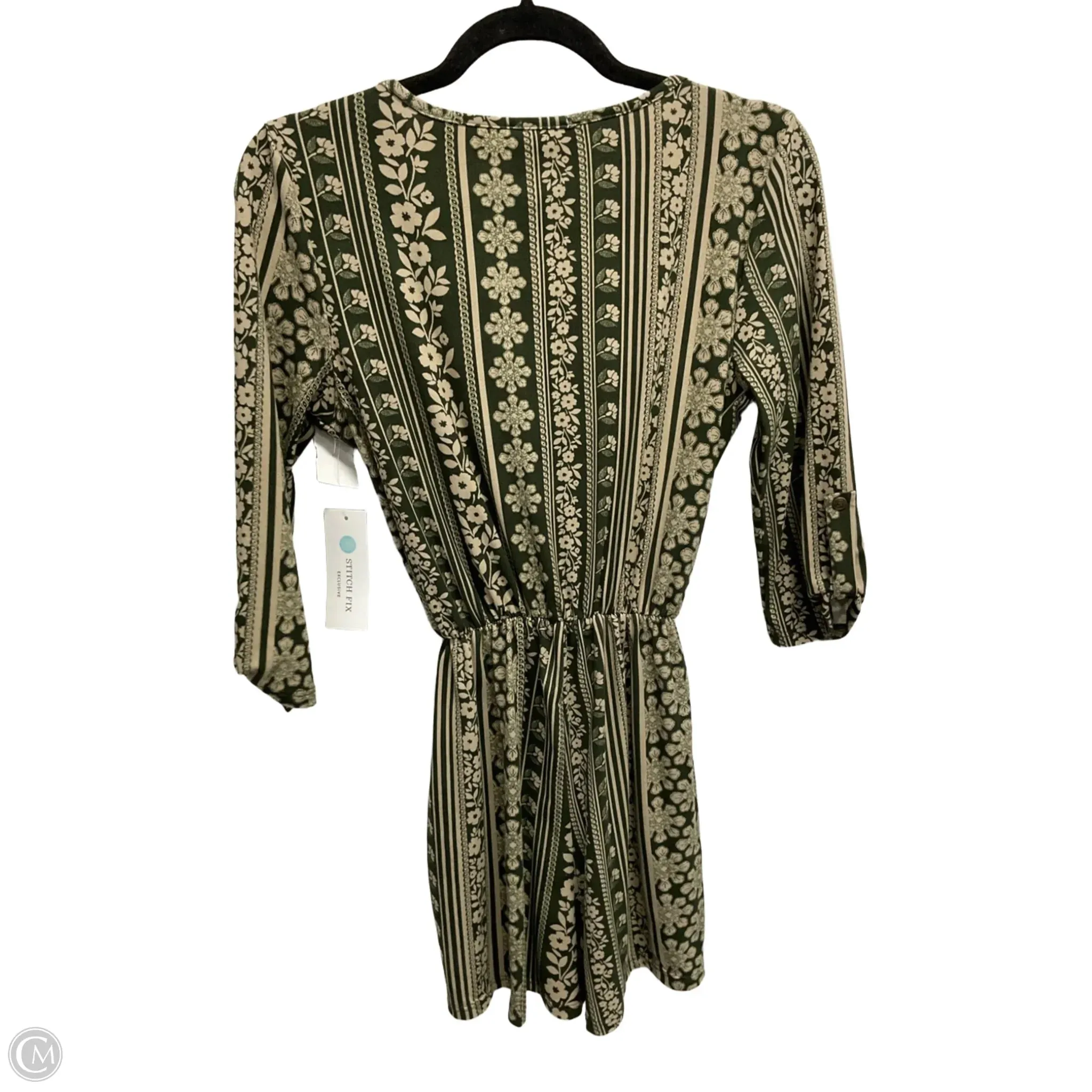 Romper By Clothes Mentor In Green & Tan, Size: S