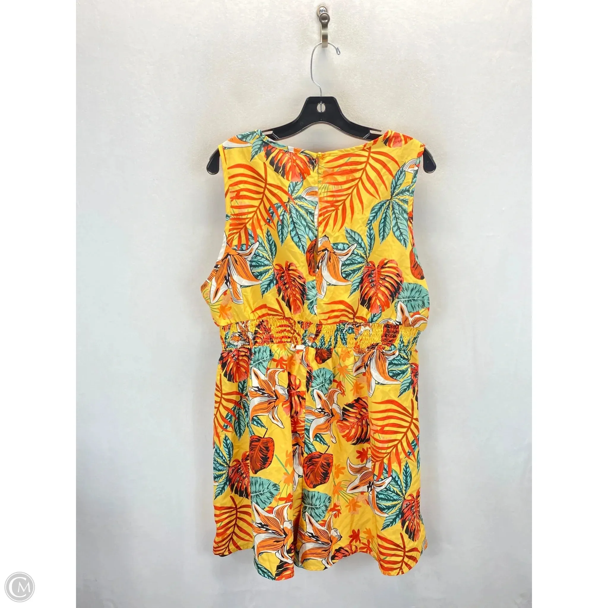 Romper By Shein In Tropical Print, Size: 2x