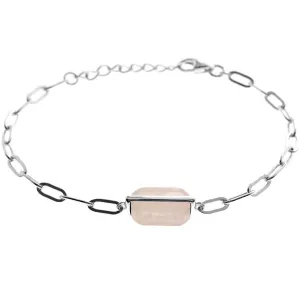 Rose Quartz Sterling Silver Bracelet