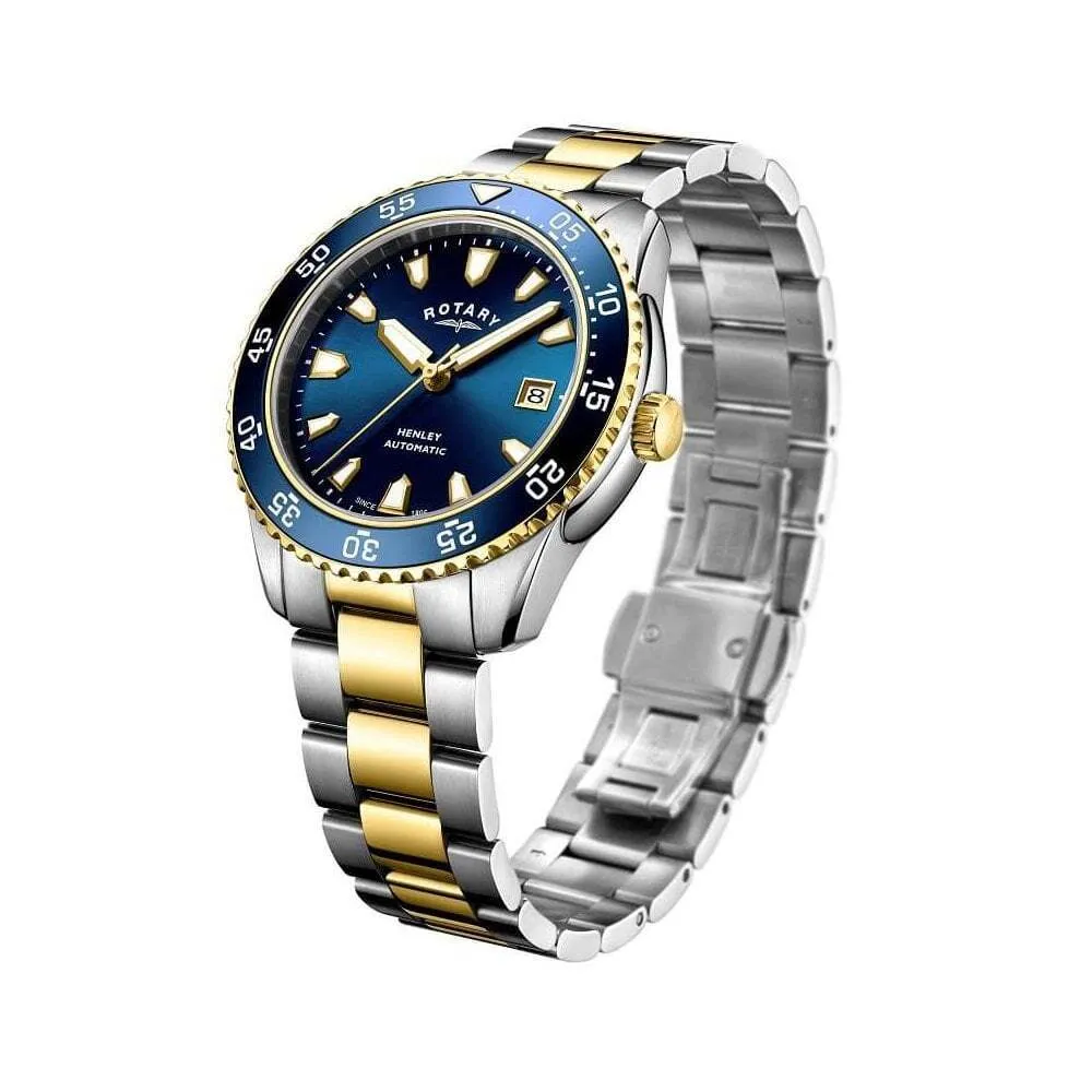 Rotary Blue Dial Two Tone Automatic Mens Watch GB05131/05