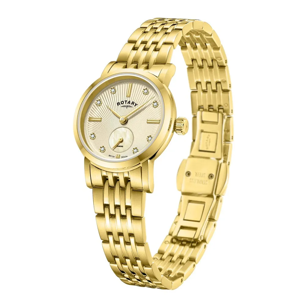 Rotary Dress Diamond Set Ladies Watch Gold PVD LB05323/03/D
