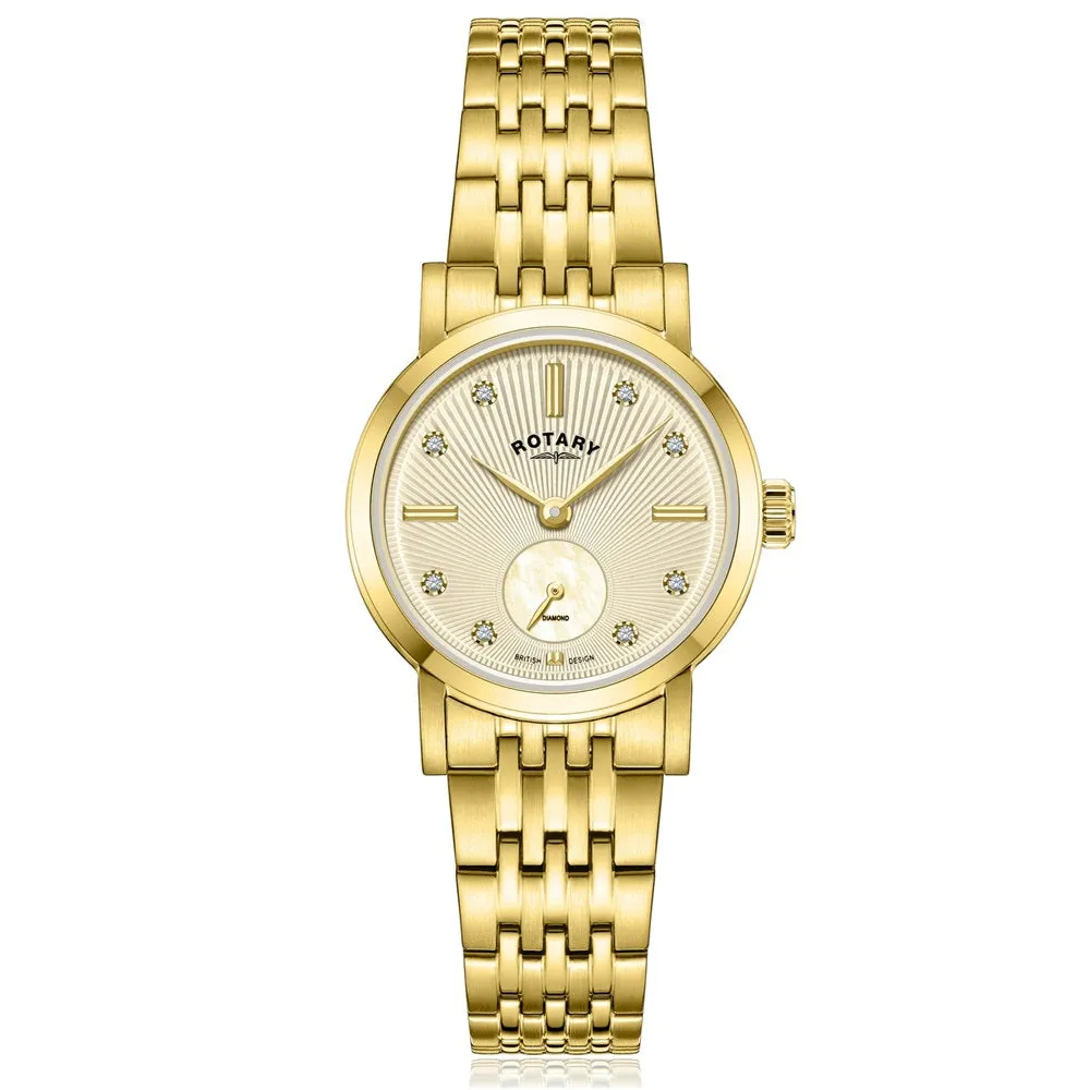 Rotary Dress Diamond Set Ladies Watch Gold PVD LB05323/03/D