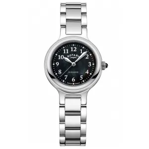 Rotary Elegance Black Mother of Pearl Dial Ladies Watch LB05135/38