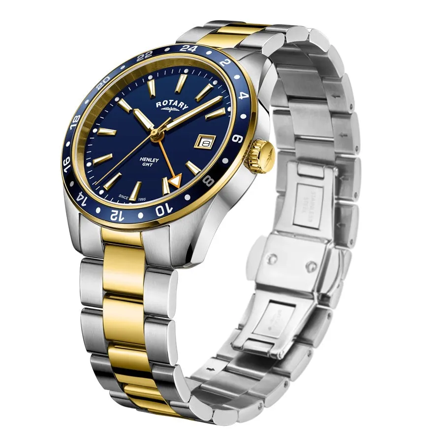 Rotary Henley GMT Two Tone Mens Watch GB05296/05