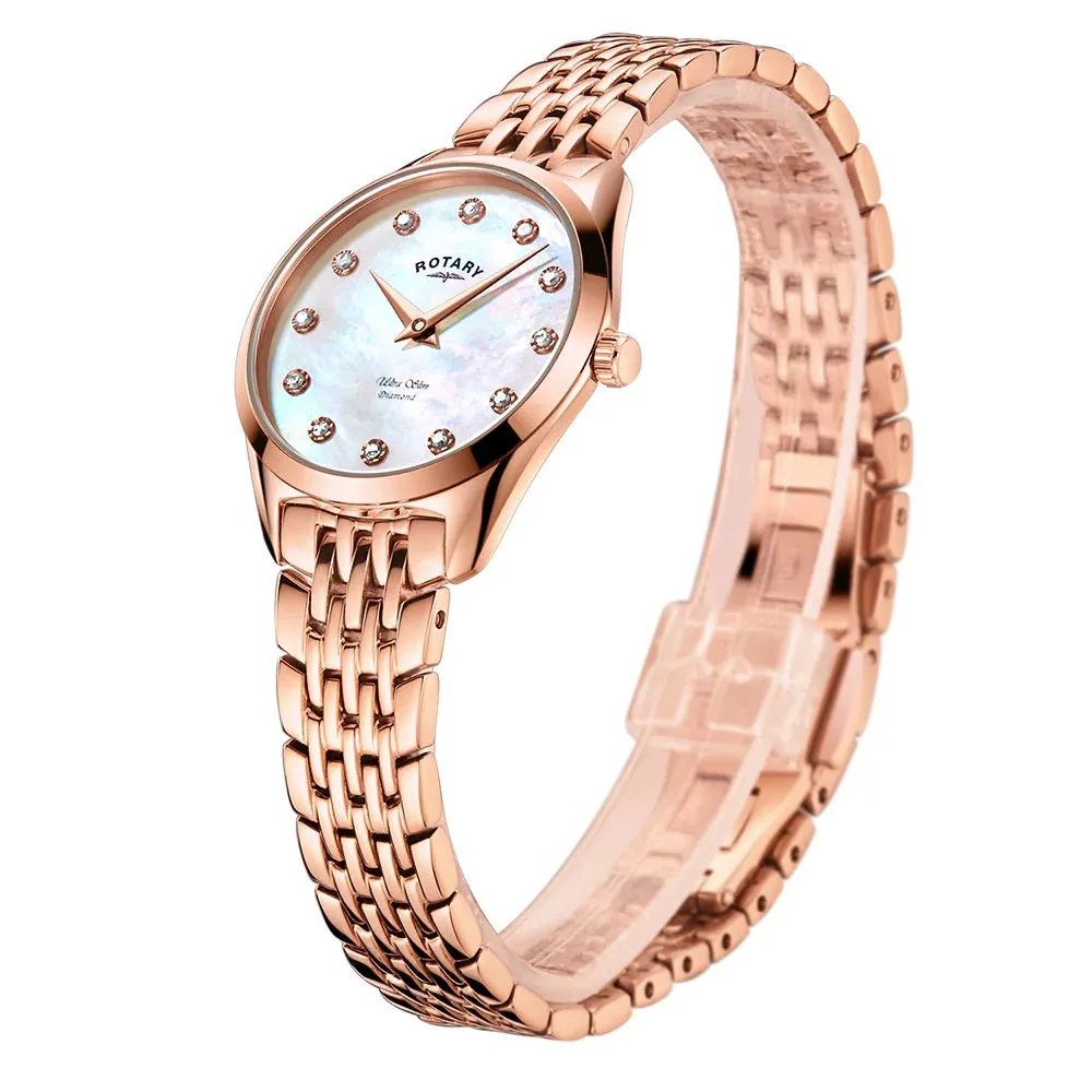 Rotary Ultra Slim Diamond Set Ladies Watch LB08014/41/D