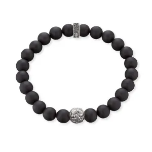 Save Brave Onyx Bead Mens Bracelet SBB-DR-1E-24O