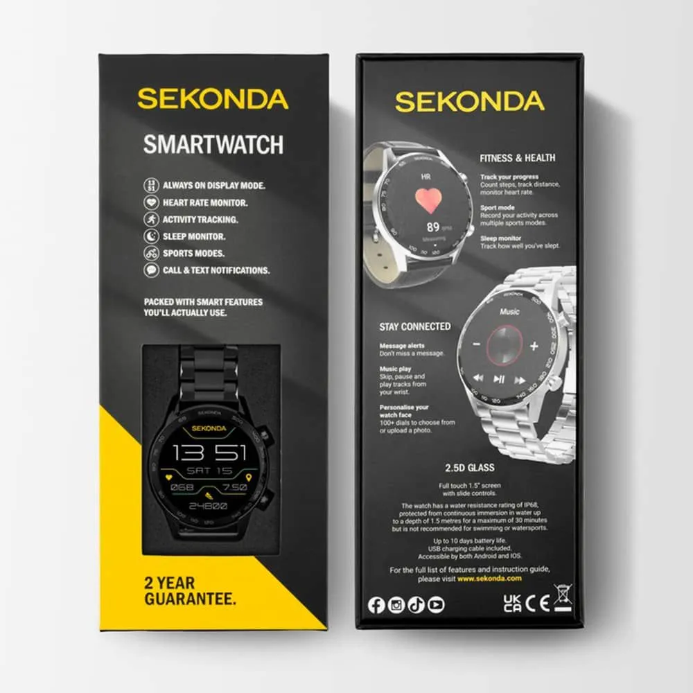 Sekonda Active Plus Smart Watch Black Case Black Bracelet 30226