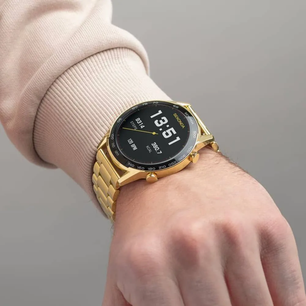 Sekonda Active Plus Smart Watch Gold Alloy Case Steel Bracelet 30227