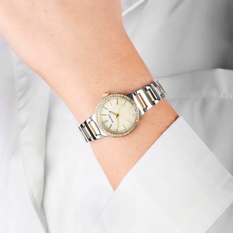 Sekonda Amelia Two Tone Crystal Set Ladies Watch 40490