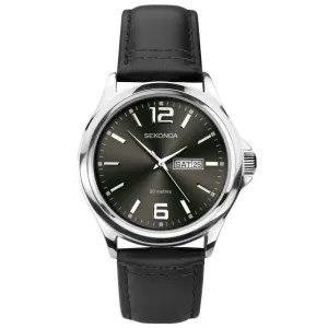 Sekonda Black Strap Day Date Mens Watch 1655