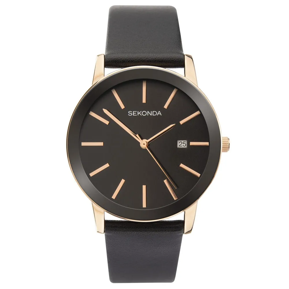 Sekonda Black Strap Mens Watch 1837