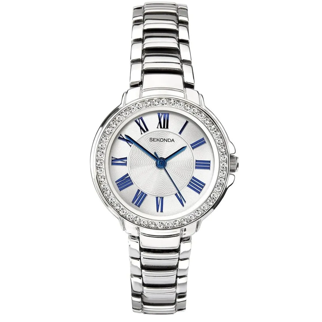 Sekonda Crystal Bezel Ladies Watch Silver Colour Bracelet 2777