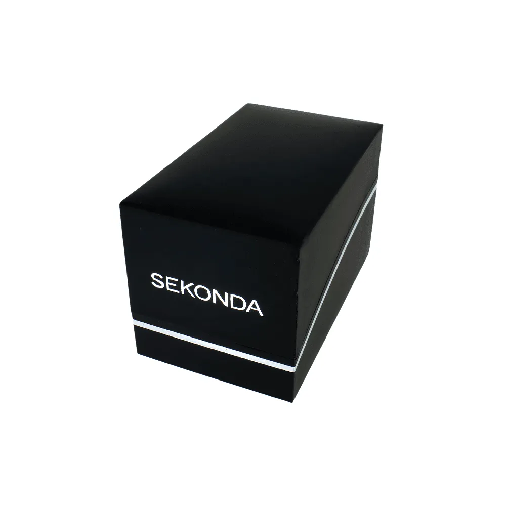 Sekonda Dual Time Brown Leather Strap Men's Watch 1380