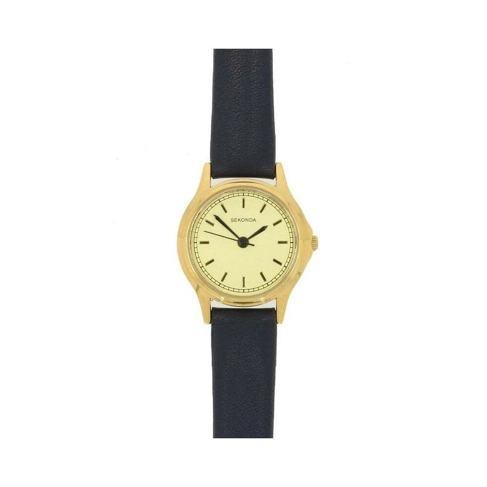 Sekonda Gold Plated Navy Strap Ladies Watch 2813