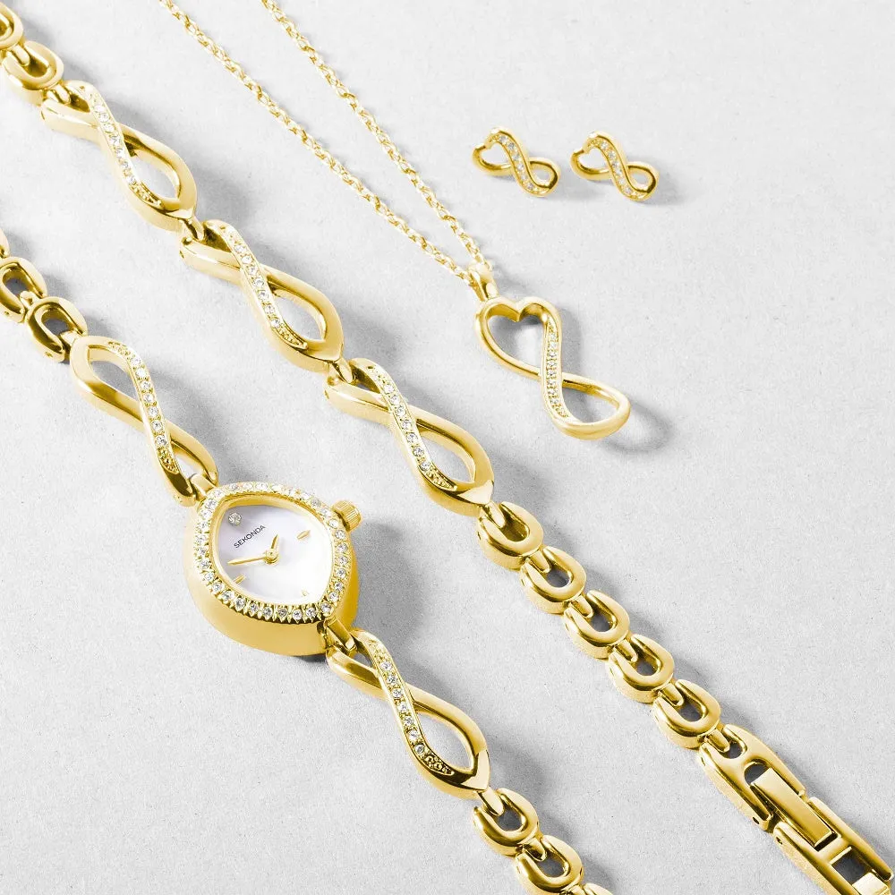 Sekonda Infinity Ladies Watch Gift Set Gold Plated 49057